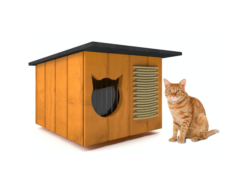 Kućica za mačke klasična - bor