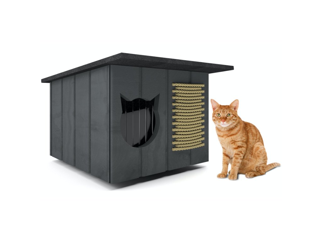 Kućica za mačke klasična - siva