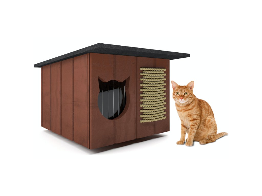 Kućica za mačke klasična - smeđa