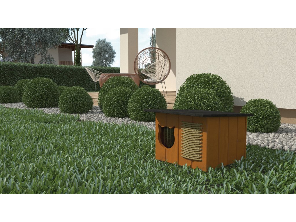 Kućica za mačke klasična - smeđa - Slika 3