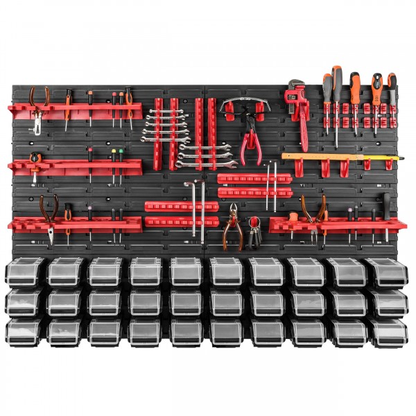 Zidni organizator alata 1152×780 mm - 30 kutija s poklopcima + držači - Slika 3