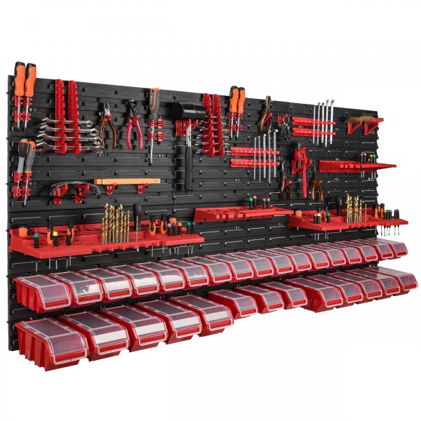 Zidni organizator alata 1728×780 mm - 30 kutija s poklopcima + držači