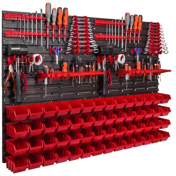Zidni organizator alata 1152×780 mm - 56 kutije + držači