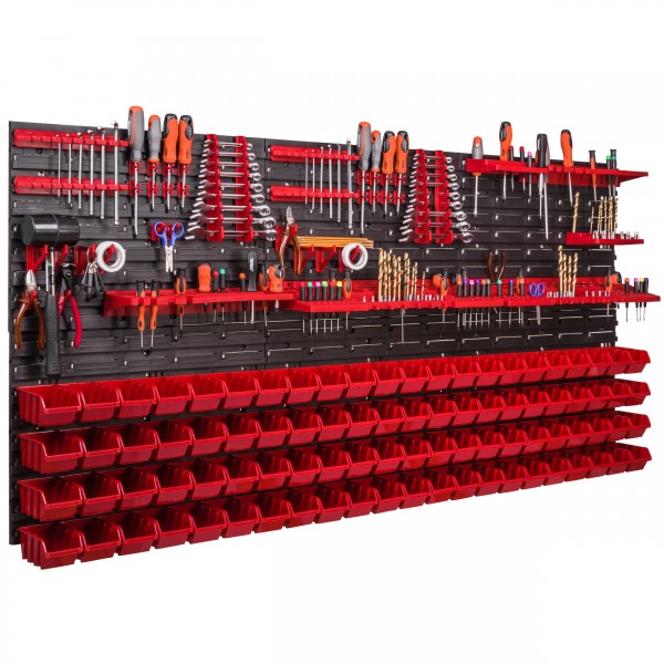 Zidni organizator alata 1752×780 mm - 88 kutije + držači